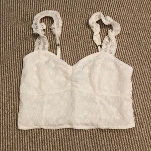 Abercrombie White Eyelet Crop top